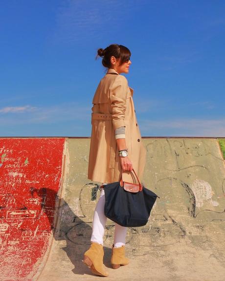 Trench + Rayas Marineras + Le Pliage