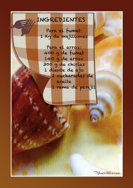 Arroz con chirlas etiqueta ingredientes