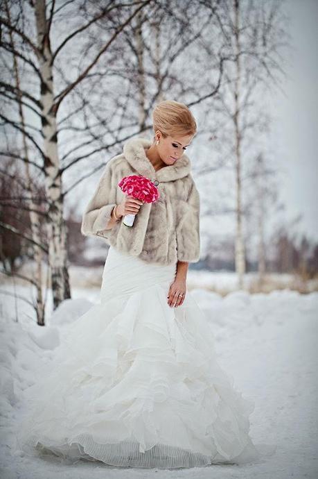 novia chaqueta pelo invierno