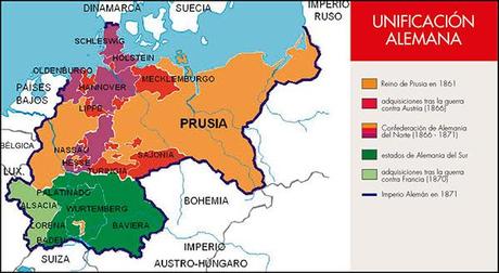 mapa unificacion alemana