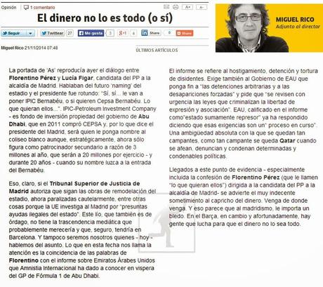 La doble moral sobre el acuerdo R.Madrid/IPIC y Barcelona/Qatar