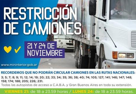 Restricción de circulación de camiones en rutas nacionales. Informe ANSV