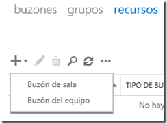 buzón para reserva de salas en Exchange 2013