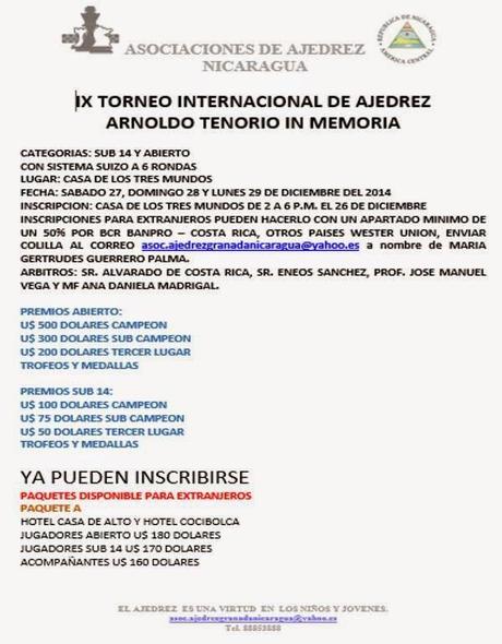 Granada convoca al Internacional IX Arnoldo Tenorio