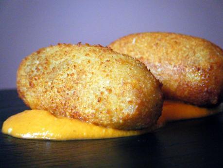 CROQUETAS DE BERENJENA, JAMÓN Y MOZZARELLA