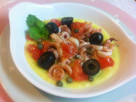 Tallarines De Calamar Con Salsa de Calabacín