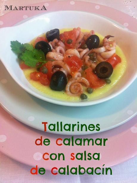 Tallarines De Calamar Con Salsa de Calabacín