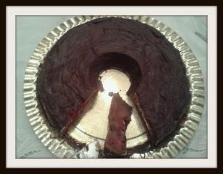 Tarta de chocolate con arándanos, sin leche ni huevos