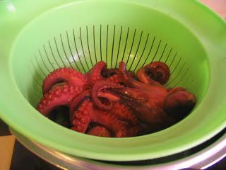 Ensalada de verduras y pulpo