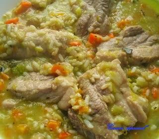 Arroz caldoso con costillas