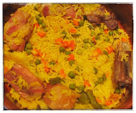 Arroz con costillas al horno
