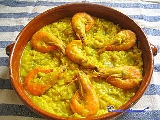 Arroz caldoso con langostinos