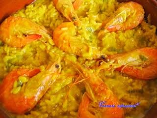 Arroz caldoso con langostinos