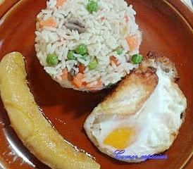 Arroz a la cubana adaptado