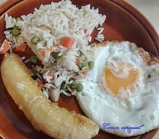 Arroz a la cubana adaptado