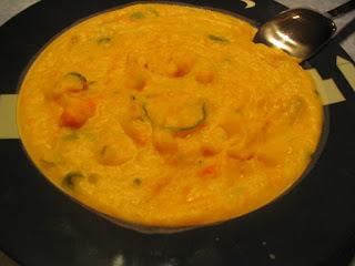 Puré de batata, verduras y soja