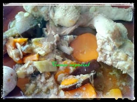 Conejo con verduras al horno