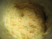 Berenjena rellena de verduras y atún con nata de soja