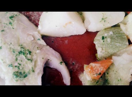 Filete de merluza y verduras al vapor en thermomix