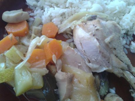 Estofado de muslos de pollo