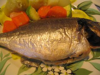 Doradas al horno con majado y verduras