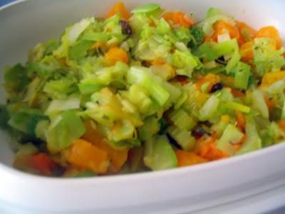 Verduras rehogadas con pasas