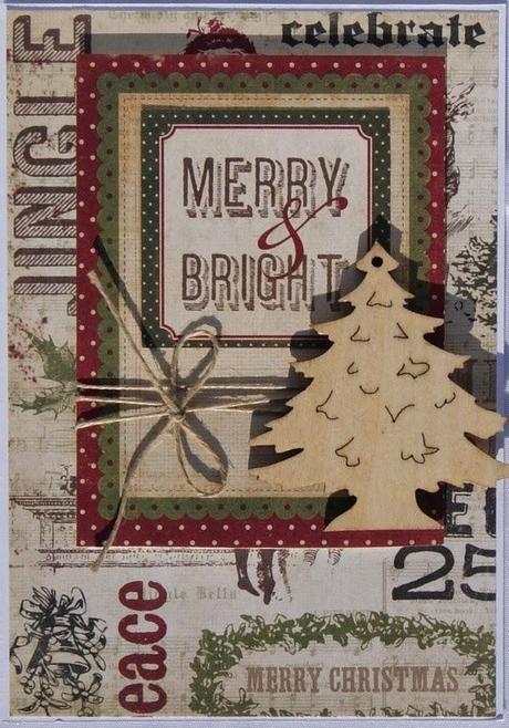 Tarjetas de Navidad - Colgantes de Madera y regalos
