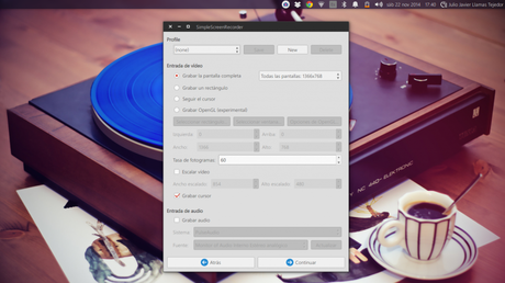 Captura de pantalla de 2014 11 22 174048 1024x575 Simple Screen Recorder, cuando capturar pantalla era casi imposible.