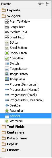 Añadir Spinner en Android Studio
