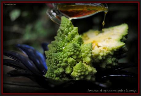 Romanescu al vapor con vinagreta a la naranja tererecetas 06