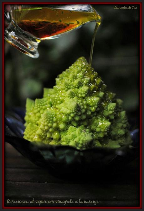Romanescu al vapor con vinagreta a la naranja tererecetas 02