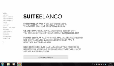 SuiteBlanco o cómo NO hacer una promoción web Página no encontrada