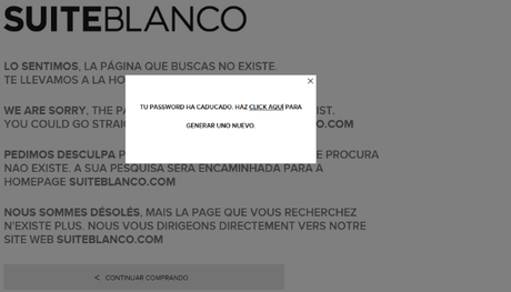 SuiteBlanco o cómo NO hacer una promoción web. Contraseña caducada.