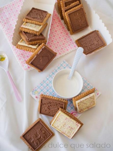 Galletas de mantequilla con chocolatina {Galletas tipo Petit écolier}