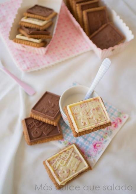 Galletas de mantequilla con chocolatina {Galletas tipo Petit écolier}