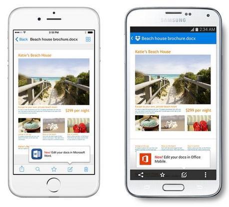 La integración entre Dropbox y Microsoft Office ya está activa en dispositivos móviles iOS y Android dropbox-office-android-ios