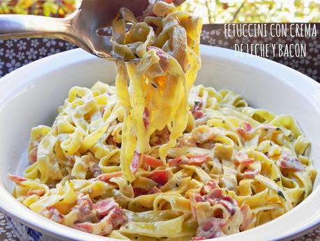 FETUCCINI CON CREMA DE LECHE Y BACON