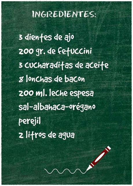 FETUCCINI CON CREMA DE LECHE Y BACON