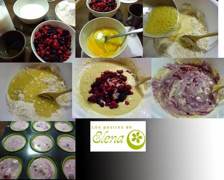 Magdalenas de frutos del bosque