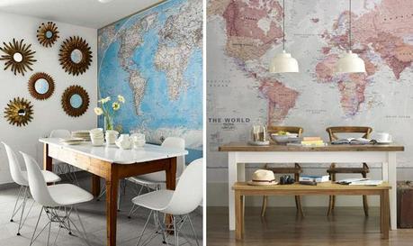Decorar con Mapas Mundi