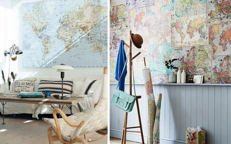 Decorar con Mapas Mundi