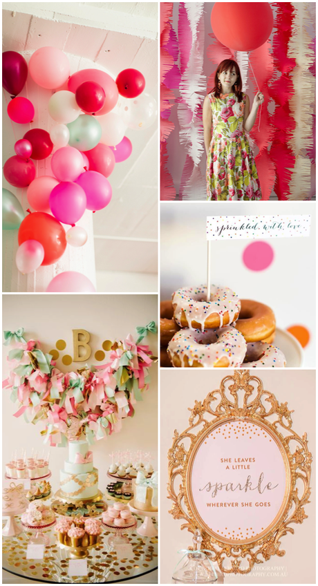 Pink, gold and mint baby shower inspiration