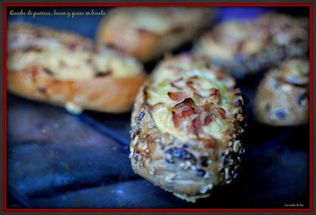 Quiche de puerros, bacon y queso en bocata 04