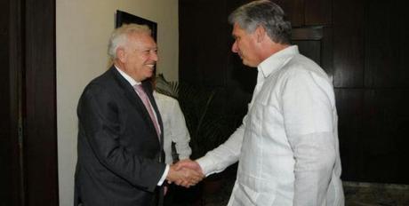 Díaz-Canel recibió a García-Margallo al término de su visita oficial a Cuba