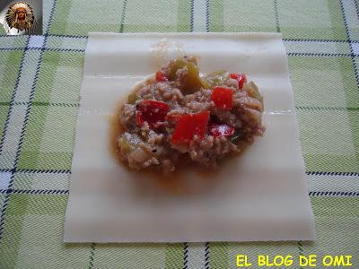 CANELONES DE CARNE Y VERDURAS SIN BECHAMEL