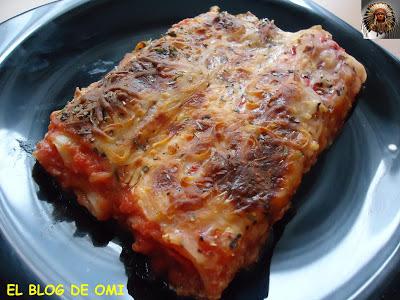 CANELONES DE CARNE Y VERDURAS SIN BECHAMEL