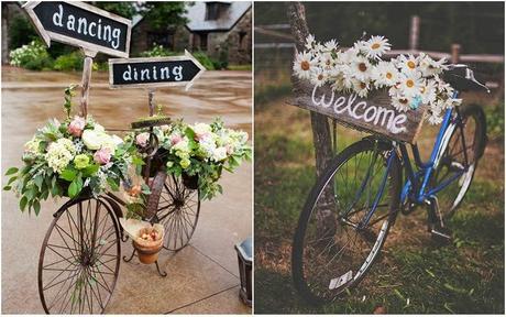 Pon una bicicleta vintage en la decoración de tu boda