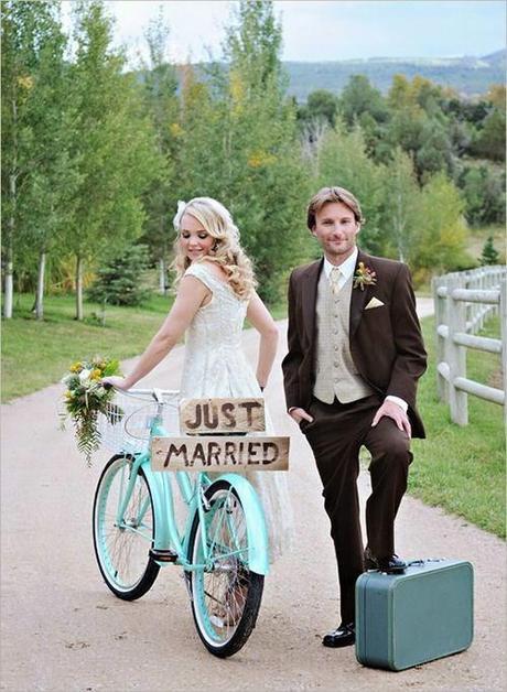 Pon una bicicleta vintage en la decoración de tu boda