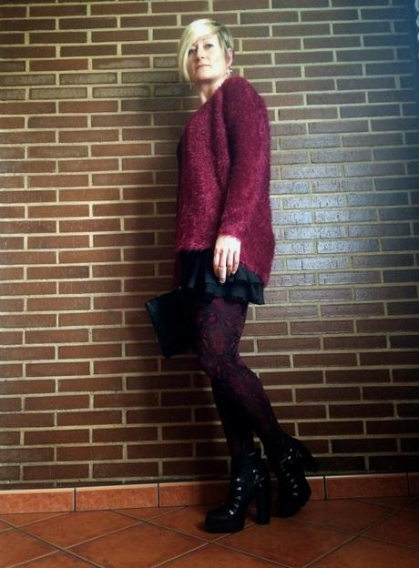 Burgundy & Black.