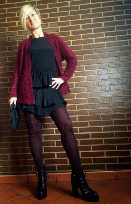 Burgundy & Black.